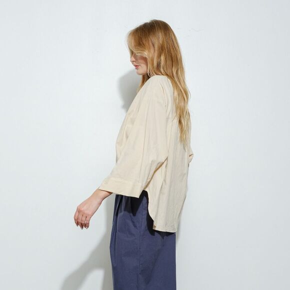 80 - Cotton relaxed Zip Up Top - Picture 1 of 4